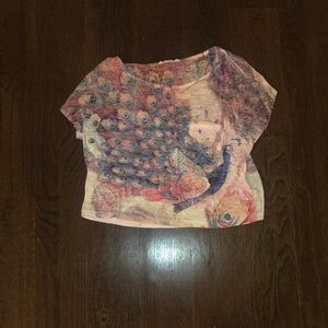 Colorful peacock top